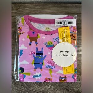 NWT Little Sleepies Pink Sleepy Heroes Pajama Set Sz. 7/8